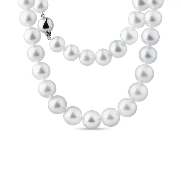 Klasický náhrdelník z perel Jižního Pacifiku se zlatým zapínáním KLENOTA