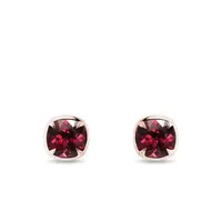 Náušnice z růžového zlata s rhodolity KLENOTA