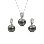 Souprava s brilianty a tahitskou perlou v bílém zlatě KLENOTA