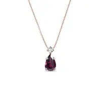 Přívěsek z růžového zlata s rhodolitem KLENOTA