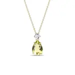 Zlatý náhrdelník s lemon quartz a briliantom KLENOTA