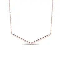 Náhrdelník z ružového zlata s príveskom v tvare V KLENOTA