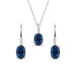 Súprava zafírových šperkov z bieleho 14k zlata KLENOTA