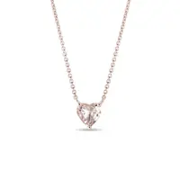 Náhrdelník srdiečko z ružového zlata s morganitom KLENOTA