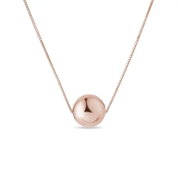 Retiazka s guľôčkou z ružového zlata KLENOTA