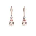 Náušnice s morganity a diamanty v růžovém zlatě KLENOTA