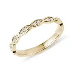 Zlatý snubní prsten s diamanty KLENOTA