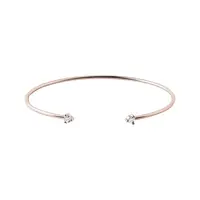 Pevný náramek z růžového zlata s dvěma brilianty KLENOTA