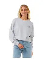 Rip curl dámská mikina Rolling Curl Drop Shoulder Crew Grey Marle | Šedá | Velikost M | 100% bavlna
