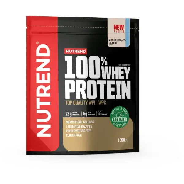 Nutrend 100% WHEY PROTEIN 1000 G BÍLÁ ČOKOLÁDA-KOKOS Protein, , velikost 1 KG