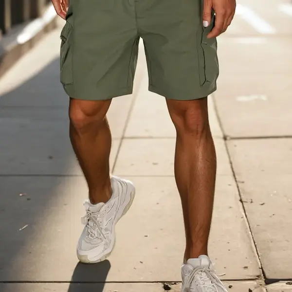 Spodenki męskie materiałowe bojówki zielone Dstreet