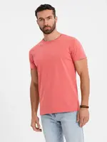 Ombre BASIC men's classic cotton T-shirt - coral