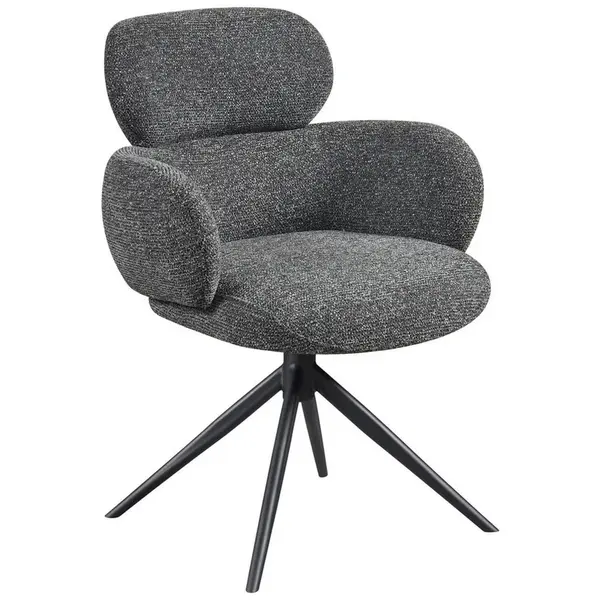 Novel ŽIDLE S PODRUČKAMI, železo, tkaná látka, antracitová