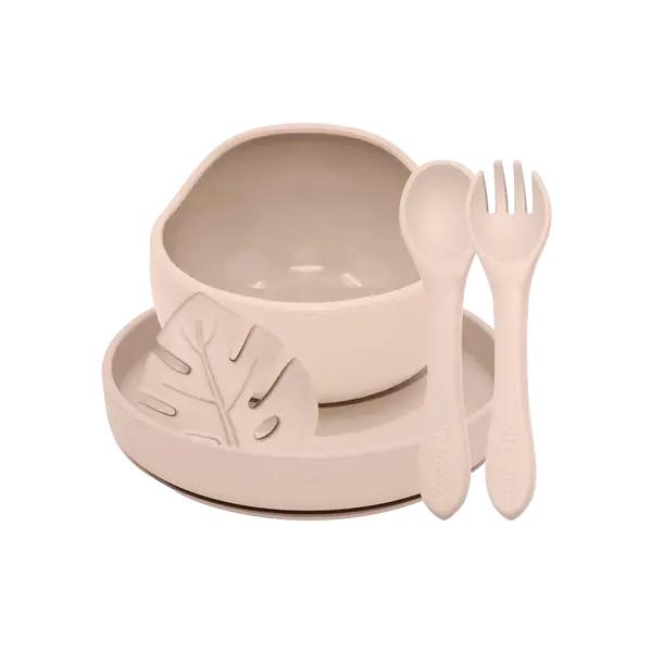 PETITE&MARS Set jídelní silikonový TAKE&MATCH, Desert Sand 6m+, 4 ks