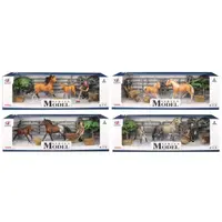 Sada Model Svět zvířat 1 s figurkou, ohradou, stromem, koněm - světle hnědý se světlou hřívou