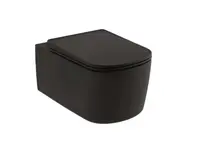 Kludi Resa S - Závesné WC s doskou SoftClose, Rimless, Spiralflush, matná čierna 27WCSET39