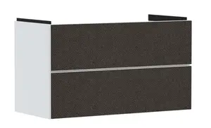 Hansgrohe Xevolos E - Umývadlová skrinka, 98x58x48 cm, 2 zásuvky, matná biela/textilná tmavá sivá 54181660