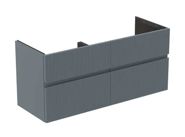 Ideal Standard Finesse - Umývadlová skrinka, 120x44x55 cm, 4 zásuvky, Ribbed Matt ashblue E3390UQ