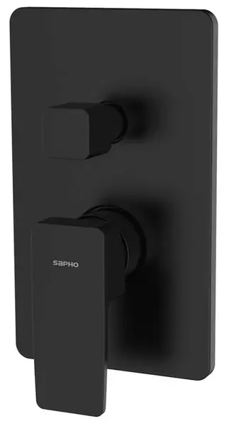 Sapho Tursi - Baterie pod omítku pro 2 spotřebiče, s tělesem, matná černá TI043B