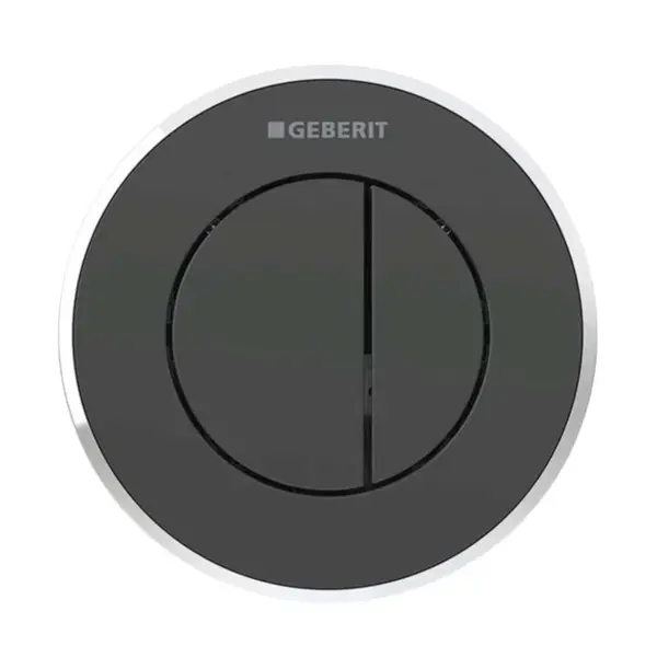 Geberit Splachovací systémy - Oddálené ovládání typ 10, pneumatické, pro 2 množství splachování, černá/lesklý chrom 116.055.KM.1