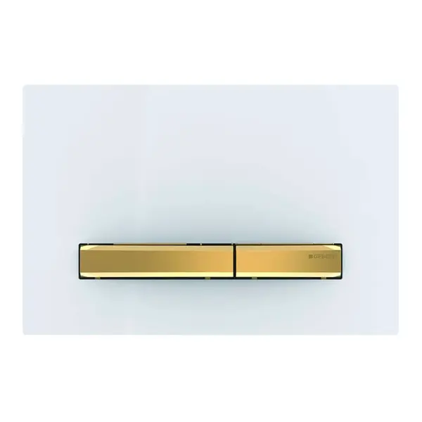 Geberit Sigma50 - Ovládací tlačítko splachování, bílá/mosaz 115.672.11.2