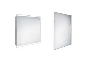 Nimco Zrcadla - Zrcadlo s LED osvětlením, 80x70 cm, hliník ZP 12003