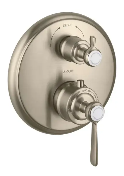 Axor Montreux - Termostatická baterie pod omítku s uzavíracím a přepínacím ventilem, kartáčovaný nikl 16821820