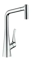 Hansgrohe M71 - Dřezová baterie Metris s výsuvnou sprškou, EcoSmart, chrom 14780000