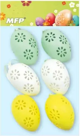 Vajíčka plast 6cm/6ks mix S180259G