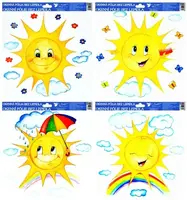 Okenní fólie - Ručně malovaná sluníčka