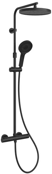 kielle Oudee - Sprchový set s termostatem, 26 cm, 3 proudy, matná černá 20602014