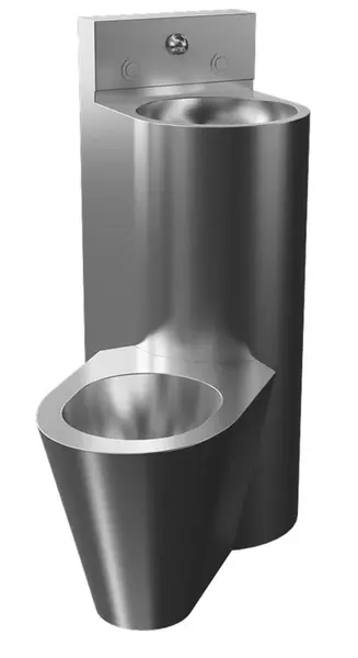 Sanela Nerezová WC - WC s umyvadlem do rohu, WC na zemi vlevo, servisní otvor SLWN 18L