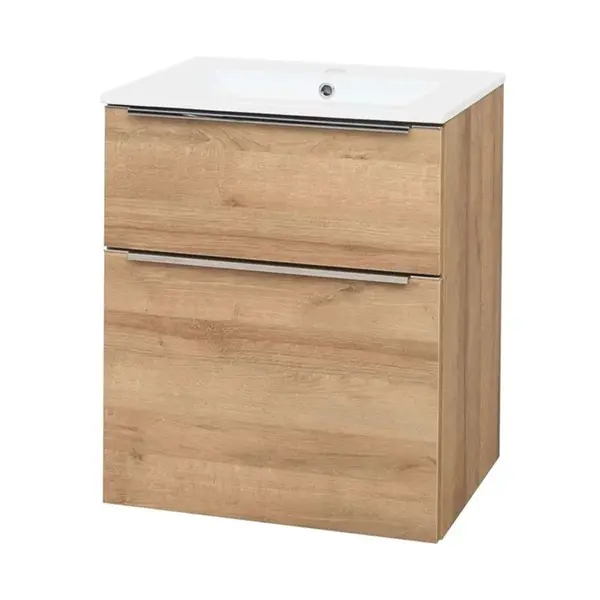 Mereo Mailo - Skrinka s umývadlom 61x72x48 cm, 2 zásuvky, dub CN520