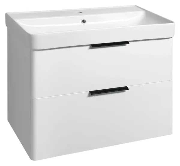 Aqualine Deneb - Umývadlová skrinka 55x77x42 cm, 2 zásuvky, matná biela DN280