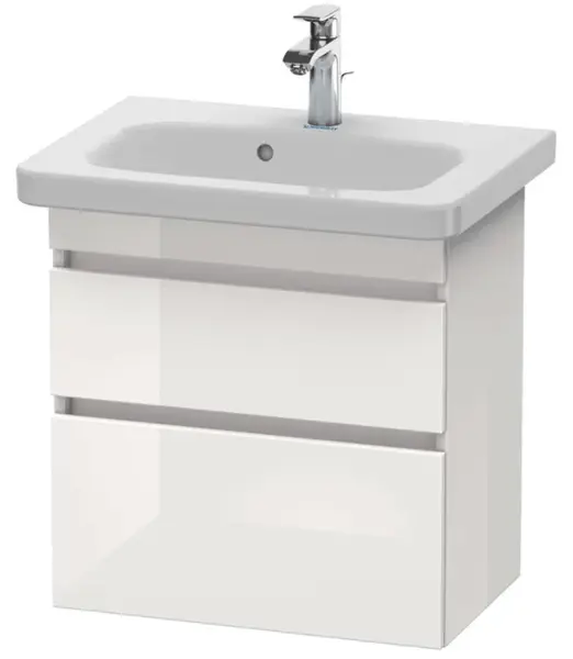 Duravit DuraStyle - Umyvadlová skříňka Compact, 61x58x37 cm, 2 zásuvky, lesklá bílá DS647902222