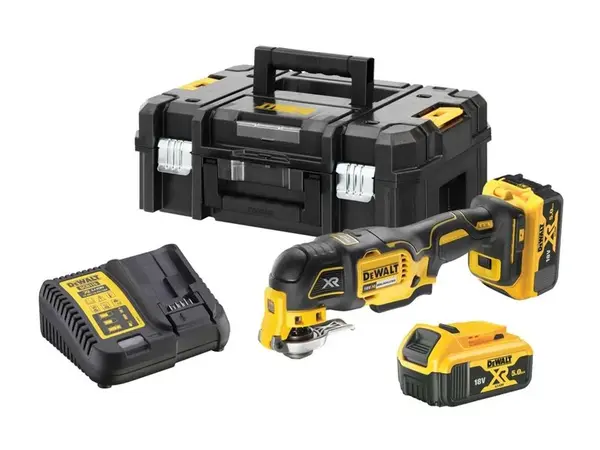 DeWALT Nářadí - 18V AKU oscilační multibruska s příslušenstvím, 2x aku 5,0 Ah XR, nabíječka DCS356P2