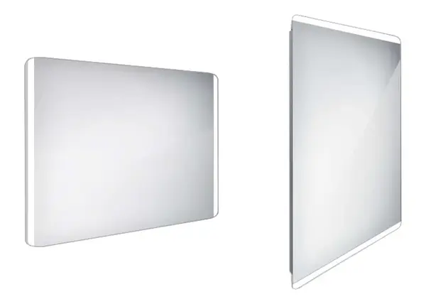 Nimco Zrcadla - Zrcadlo s LED osvětlením, 100x70 cm, hliník ZP 17004