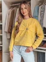 Bluza damska oversize z kwiatem PETITKA żółta Dstreet