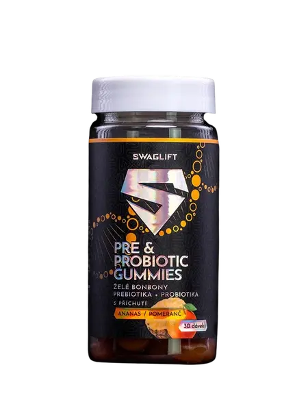 SWAGLIFT Pre & probiotic gummies s příchutí ananasu a pomeranče 60 ks