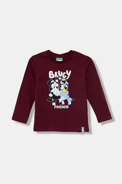 Dětské bavlněné tričko s dlouhým rukávem United Colors of Benetton