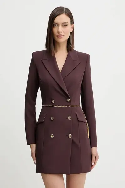 Šaty Elisabetta Franchi vínová barva, mini, AB89657E2