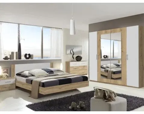 Zostava spálne Nora 180x200 cm, doskový dub/biela%