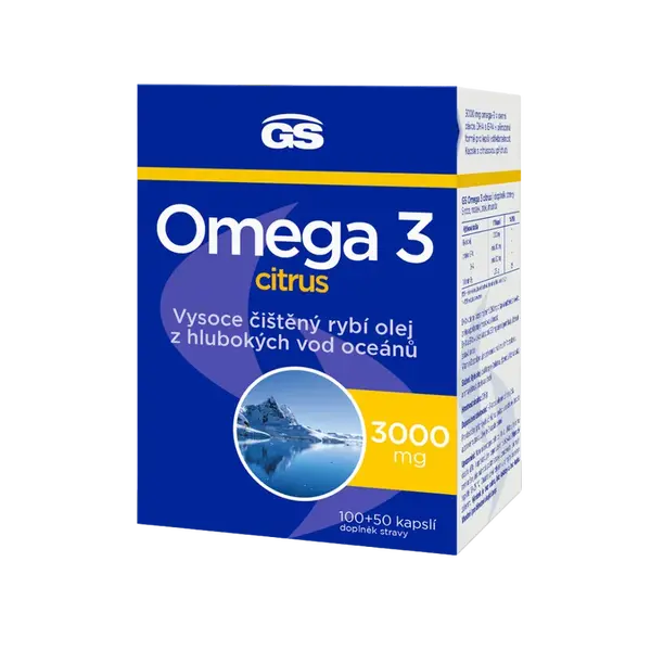 GS Omega 3 citrus, 100+50 kapslí