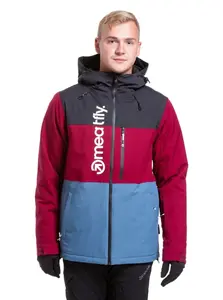 Pánská snb & ski bunda meatfly manifold vínová/modrá l