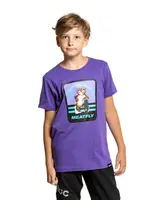 Meatfly dětské tričko Tomcat Violet | Fialová | Velikost 158 | 100% bavlna