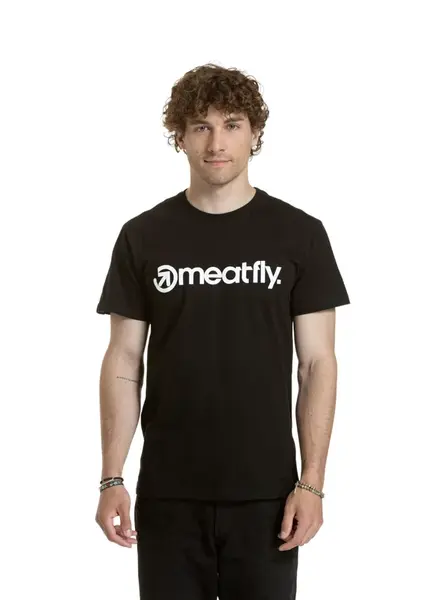 Meatfly pánské tričko MF Logo Black | Černá | Velikost L | 100% bavlna