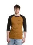 Meatfly pánské tričko s dlouhým rukávem Reagan Raglan Gold Brown / Black | Černá | Velikost XXXL | 100% bavlna