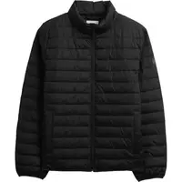 GAP V-FRCH LOGO Pánská prošívaná bunda, černá, velikost