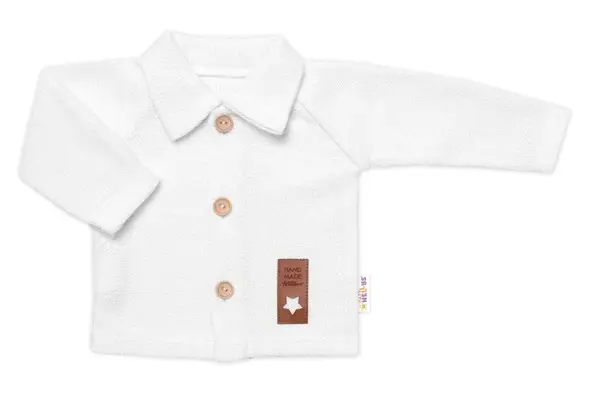 Baby Nellys Pletený svetřík s knoflíčky Boy, , bílý, vel. 62 vel.  62