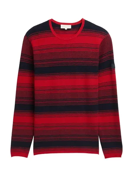 TOM TAILOR Sveter  tmavomodrá / červená